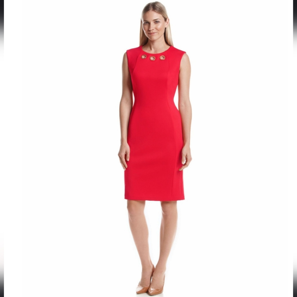 Calvin Klein Red Dress. Size 2